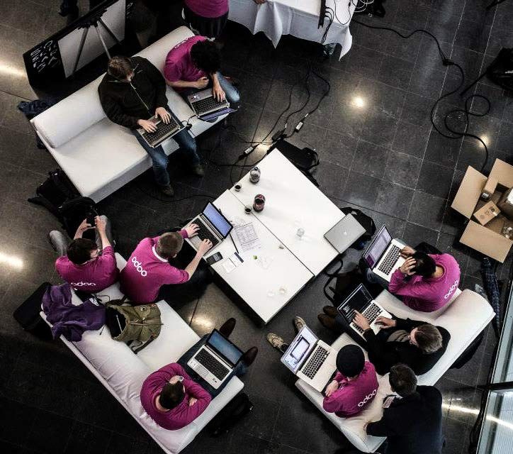Odoo werknemers aan het werk